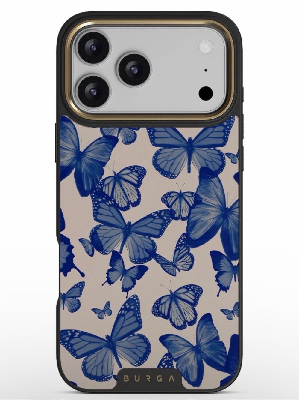 Burga case Blue Butterfly Protective Phone Case - Beige Background